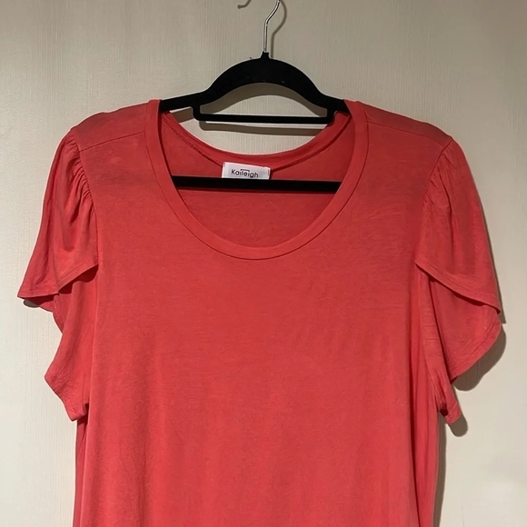 Kaileigh Coral Women's Crew Neck Short Sleeve Top Size Large/XL - Picture 3 of 7